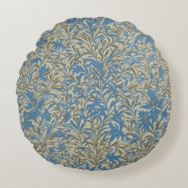 Inspierat av William Morris Blue Willow Bough Rund Kudde