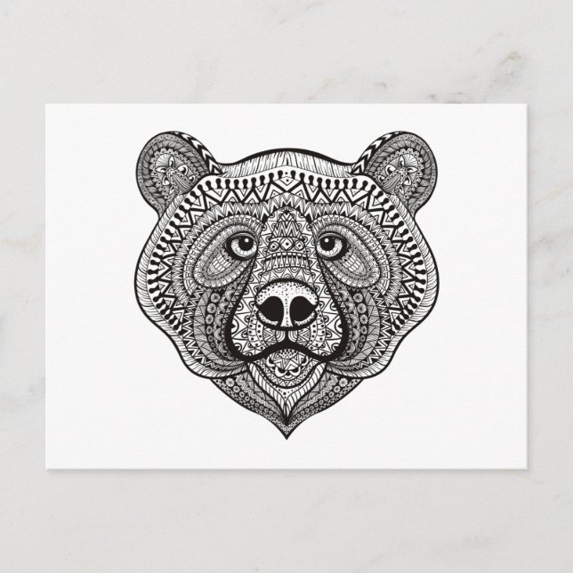 Inspierat Bear Ansikte Vykort (Framsida)