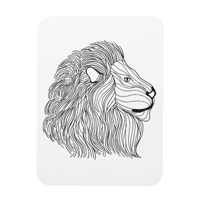 Inspierat Lejont huvud 5 Magnet (Vertikal)