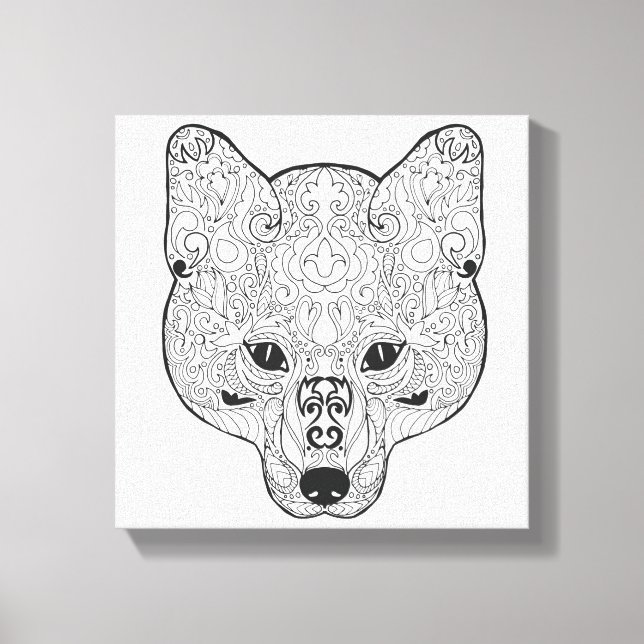 Inspierat rävhuvud 6 canvastryck (Framsida)