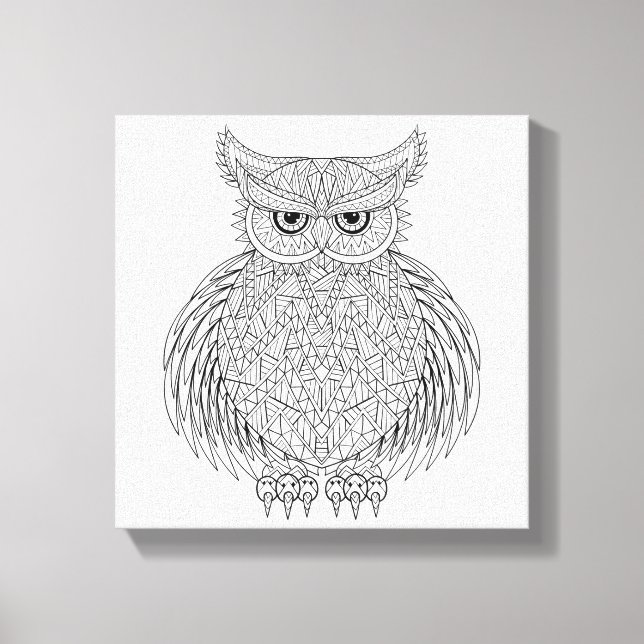 Inspierat Uggla Bird Totem 6 Canvastryck (Framsida)
