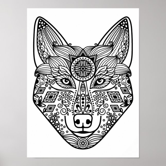 Inspierat Varg huvud 2 Poster (Framsidan)
