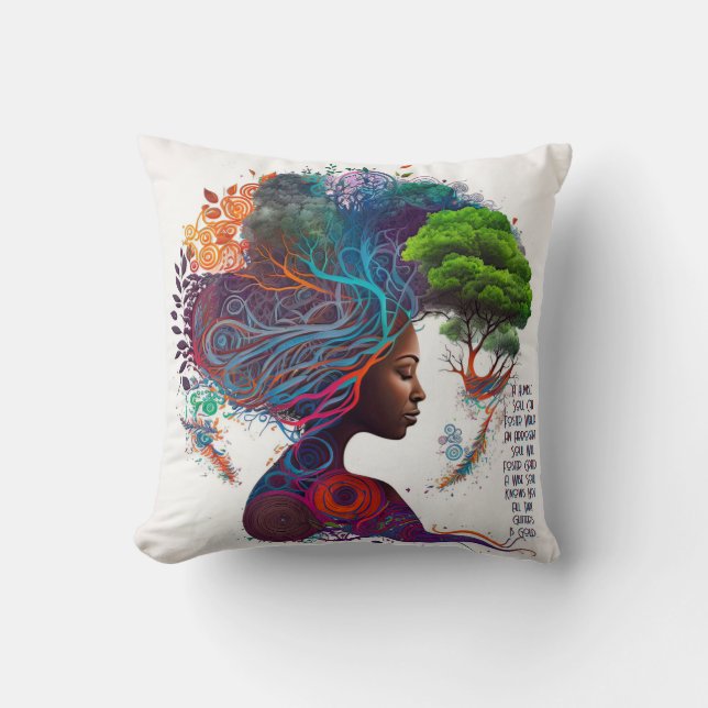 Inspierat Woman Glitter & Guld Dekorativ kudde (Framsida)