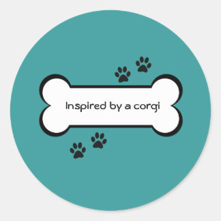 Inspikad av en corgi runt klistermärke