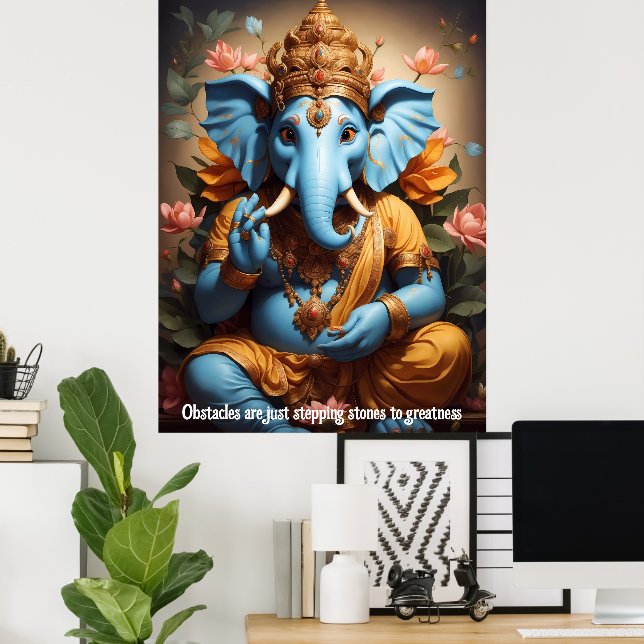 Inspikad av Lord Ganesha Poster (Hemmakontoret)