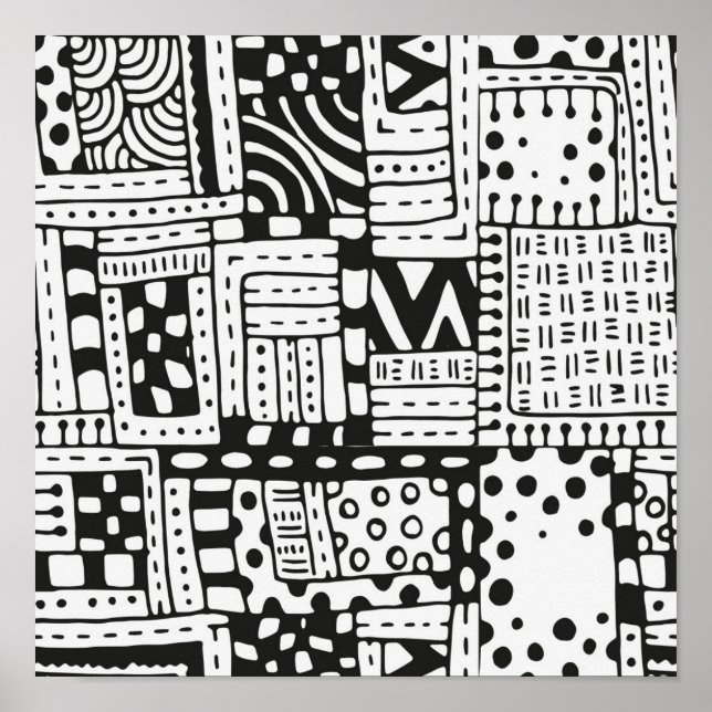 Inspikad indisk Abstrakt Figurer 2 Poster (Framsidan)