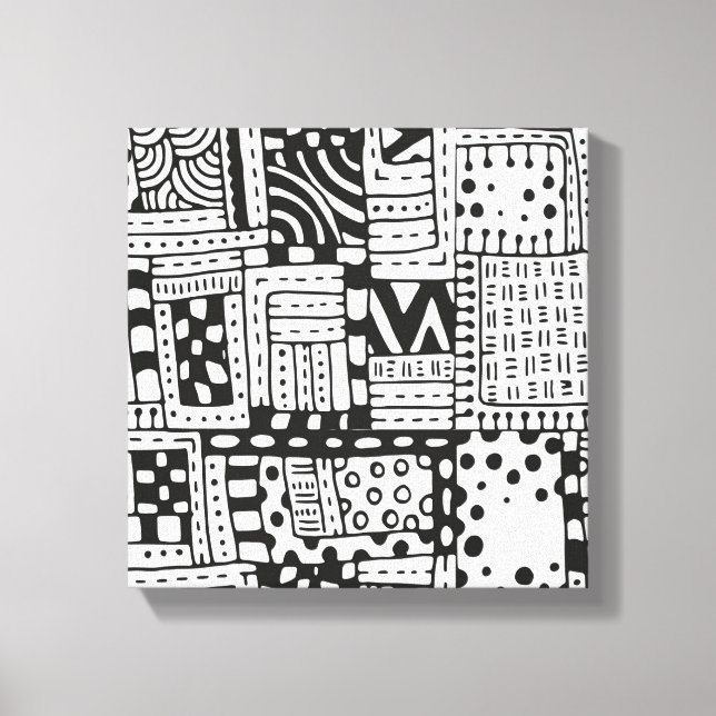 Inspikad indisk Abstrakt Figurer 6 Canvastryck (Framsida)