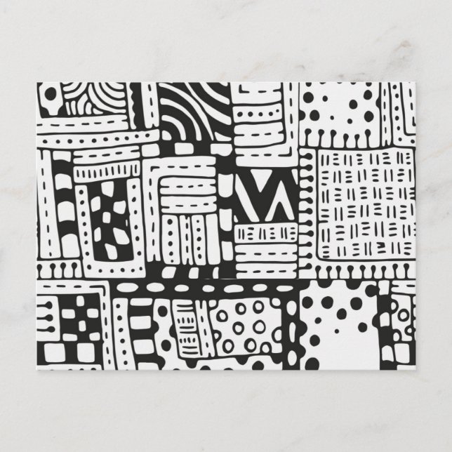 Inspikad indisk Abstrakt Figurer Vykort (Framsida)