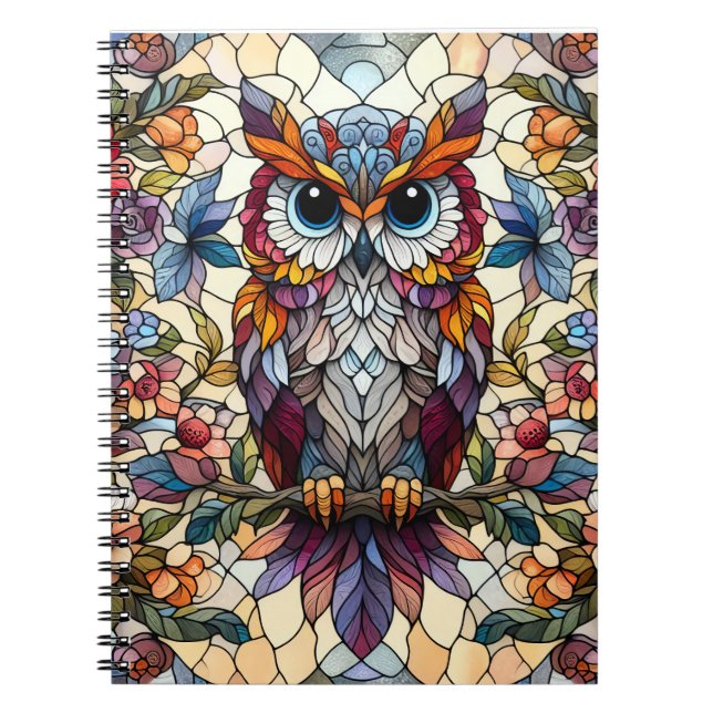 Inspikat glas med uggla anteckningsbok (Framsidan)