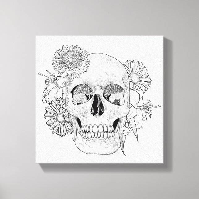 Inspikat skal och blommor 6 canvastryck (Framsida)