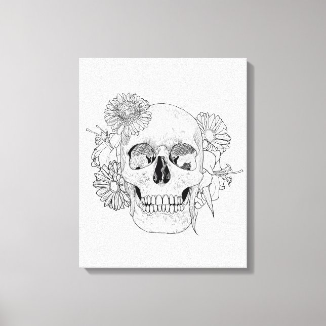 Inspikat skal och blommor 6 canvastryck (Framsida)