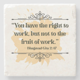 Inspinerad Orange Minimalist Bhagavad Gita Quote Stenunderlägg