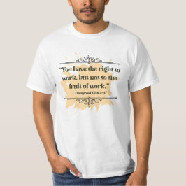 Inspinerad Orange Minimalist Bhagavad Gita Quote T Shirt