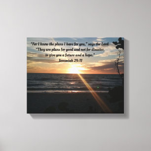 Inspiratinal kanfas - solnedgång - Jeremiah 29:11 Canvastryck