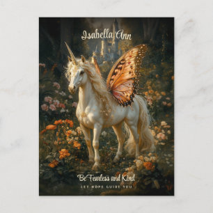 Inspiration av Fairy Horse Orange Butterfly Vingar Vykort