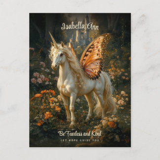 Inspiration av Fairy Horse Orange Butterfly Vingar Vykort