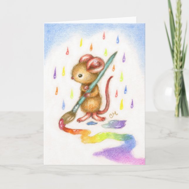Inspiration - Cute Mouse Art Card Kort (Framsida)