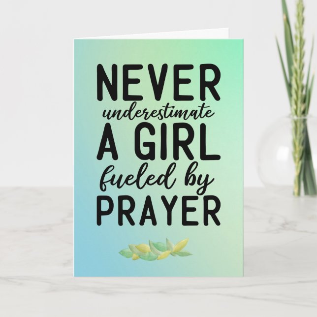 Inspiration Girl Fueled by Prayer Kort (Framsida)