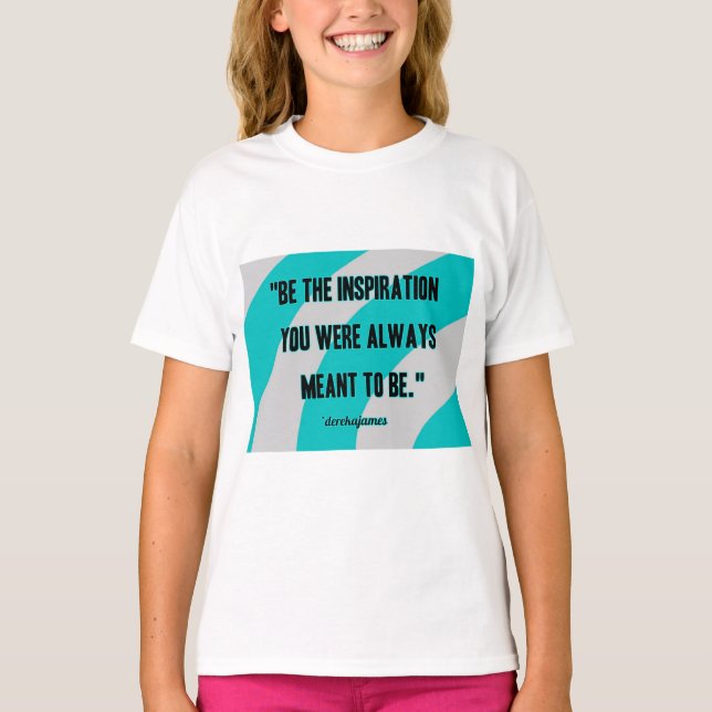 Inspiration Girl's White Basic T Shirt (Framsida)