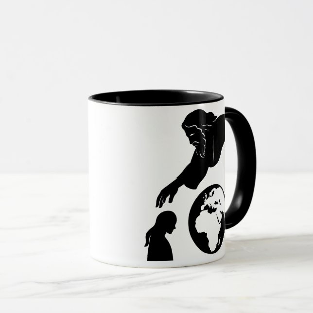 Inspiration Gud når jorden Minimalistisk  Mugg (Framsida höger)