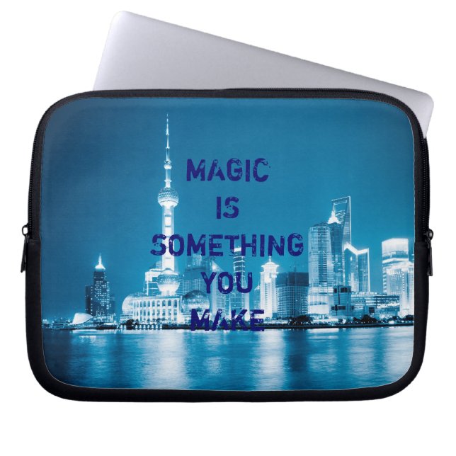 Inspiration hopp citat stad natt laptop fodral (Framsidan)