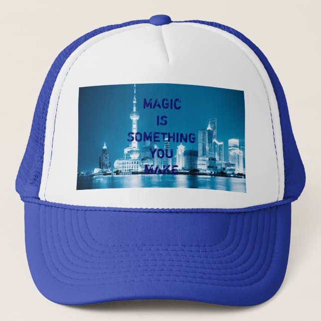 Inspiration-hoppcitattecken, stadens nattbakgrund  keps (Framsida)