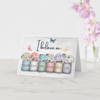 Inspiration “Jag tror på” Tro Hopp Kärlek Blommor Kort