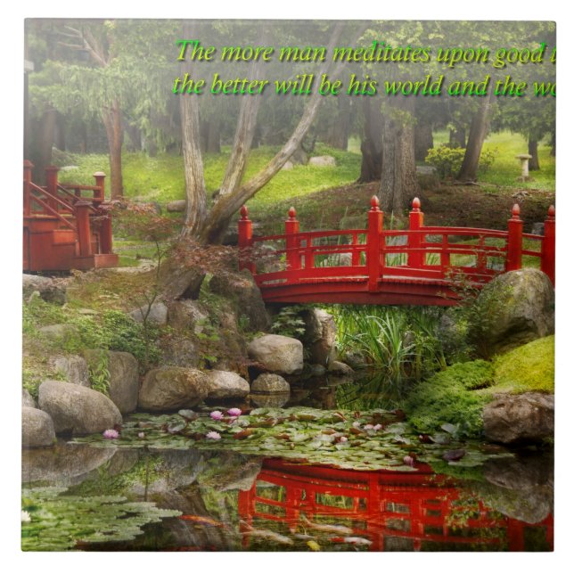 Inspiration - Japansk trädgård - Meditation Kakelplatta (Framsidan)