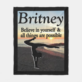 INSPIRATION PERSONLIG GYMNAST GIRL BLANKET FLEECEFILT