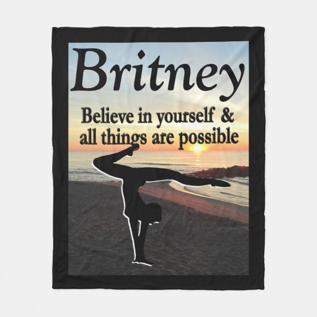 INSPIRATION PERSONLIG GYMNAST GIRL BLANKET FLEECEFILT (Framsidan)