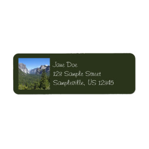 Inspiration Point II vid Yosemite National Park Returadress Etikett