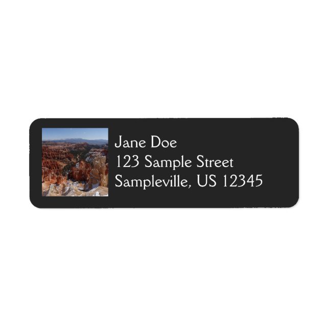 Inspiration Point vid Bryce Canyon II Returadress Etikett (Framsidan)