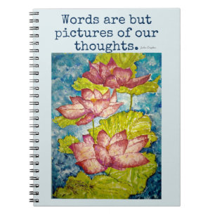 Inspiration Rosa Lotus Vattenfärg Konst Anteckning Anteckningsbok Med Spiral
