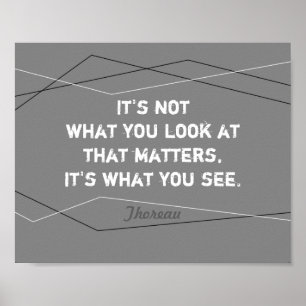 inspiration Thoreau citerar modernt grått Poster