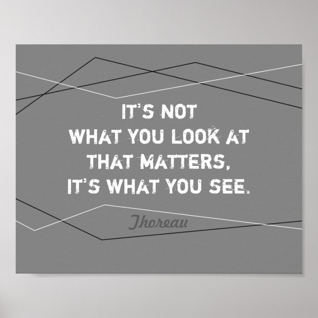 inspiration Thoreau citerar modernt grått Poster (Framsidan)