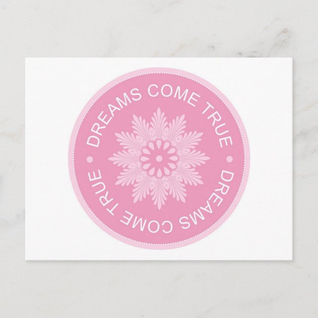 Inspirational 3 Ord citerar ~Dreams Kom True~ Vykort (Framsida)