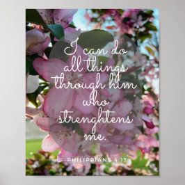Inspirational Andlig Quote med Rosa Flowers Poster