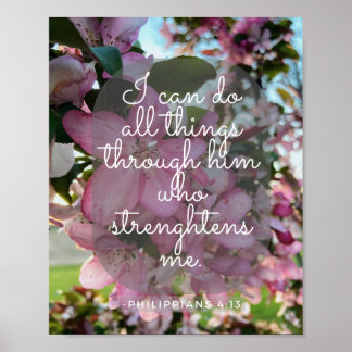 Inspirational Andlig Quote med Rosa Flowers Poster
