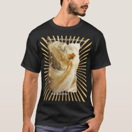 Inspirational änglar citat,guld, vit, svart t shirt