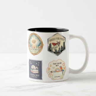Inspirational animals and kids art collection Två-Tonad mugg