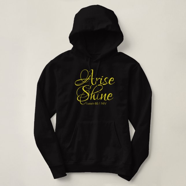 Inspirational Arise och Shine Faith Black T Shirt (Design framsida)