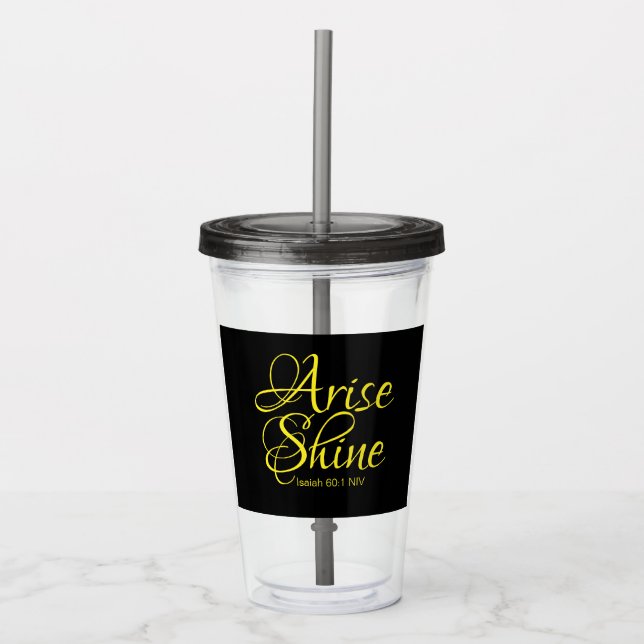 Inspirational Arise och Shine Faith Black Take Away Mugg (Framsida)