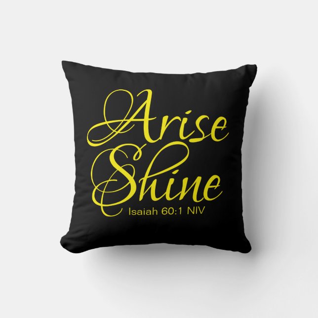 Inspirational Arise och Shine Faith jul Guld Kudde (Framsida)