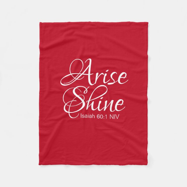 Inspirational Arise och Shine Faith jul Red Fleecefilt (Framsidan)
