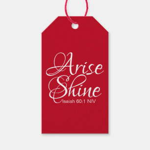 Inspirational Arise och Shine Faith jul Red Presentetikett