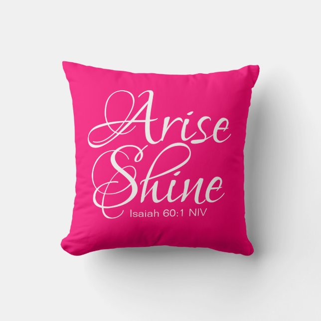 Inspirational Arise och Shine Faith Julens Rosa Kudde (Framsida)