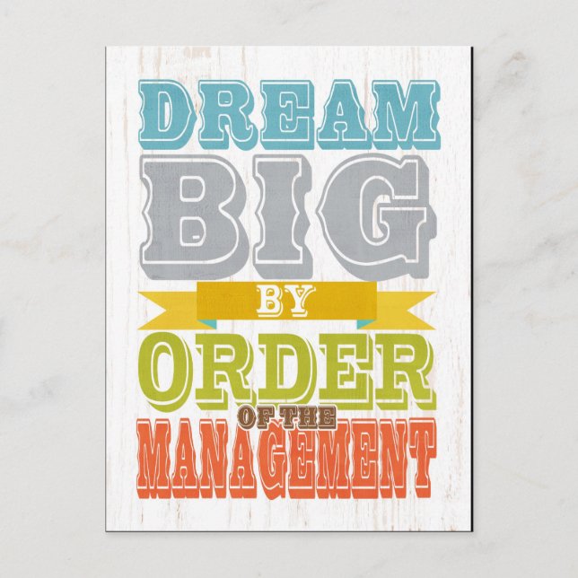 Inspirational Art - Dream Big. Vykort (Framsida)