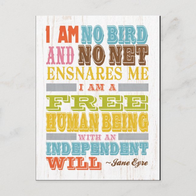 Inspirational Art - Jane Eyre Vykort (Framsida)