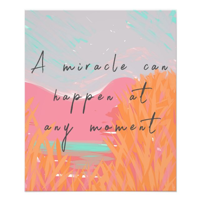 Inspirational Art Miracle-meddelande Fototryck (Framsidan)