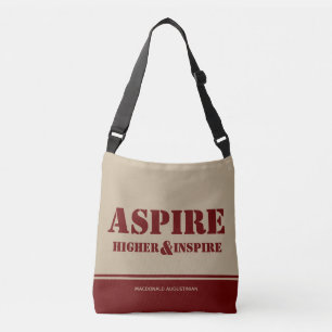 Inspirational ASPIRE HIGHER INSPIRE Burgundy Khaki Axelväska